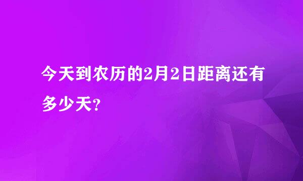 今天到农历的2月2日距离还有多少天？