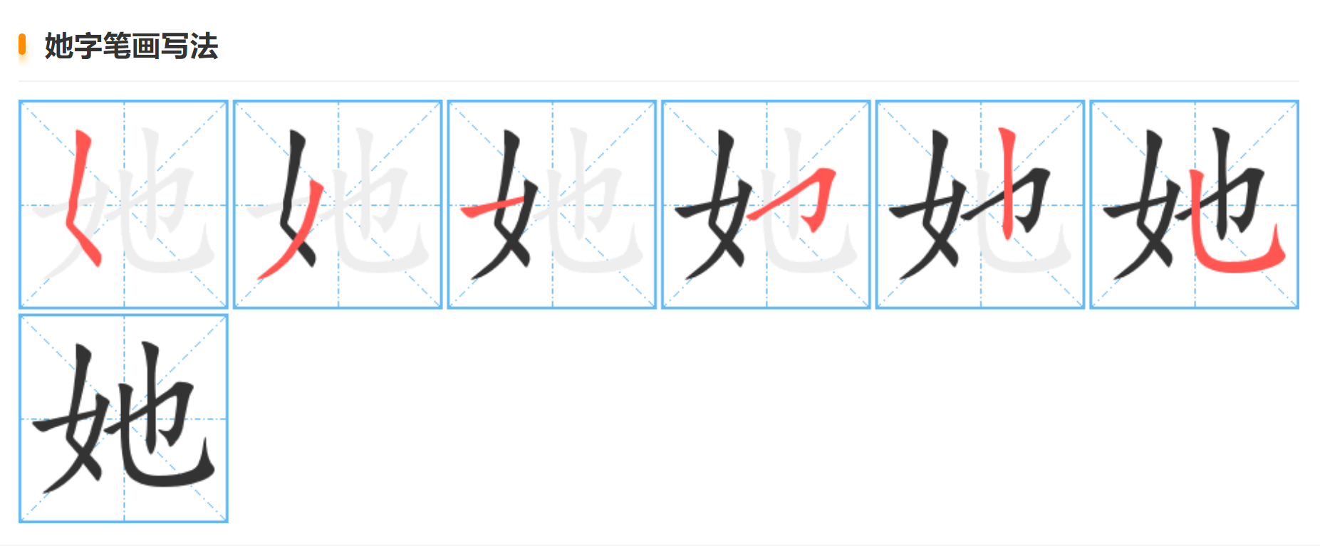 她字的笔顺