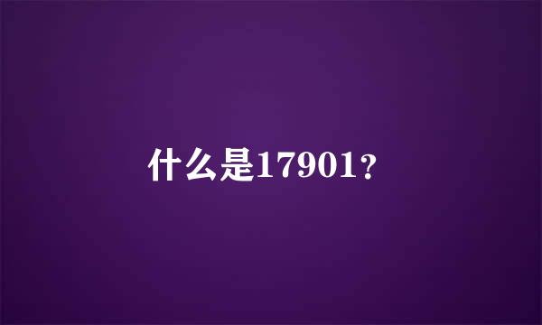 什么是17901？