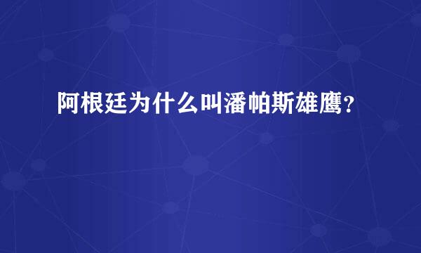 阿根廷为什么叫潘帕斯雄鹰？