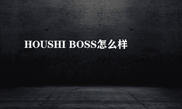 HOUSHI BOSS怎么样