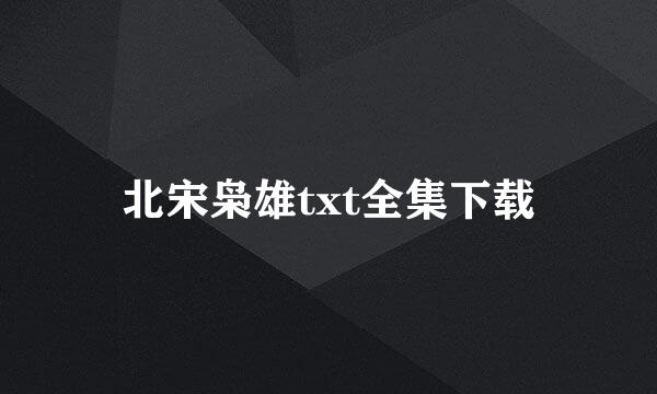 北宋枭雄txt全集下载