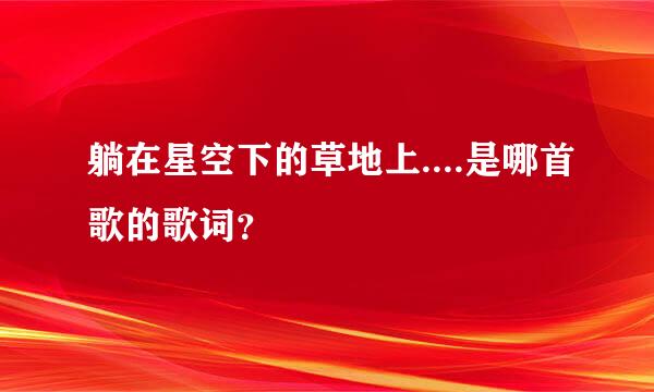 躺在星空下的草地上....是哪首歌的歌词？