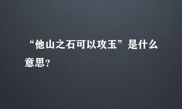 “他山之石可以攻玉”是什么意思？