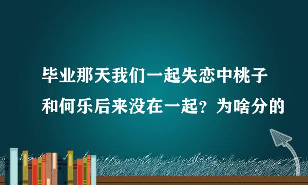 毕业那天我们一起失恋中桃子和何乐后来没在一起？为啥分的