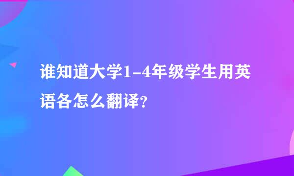 谁知道大学1-4年级学生用英语各怎么翻译？