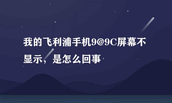 我的飞利浦手机9@9C屏幕不显示，是怎么回事