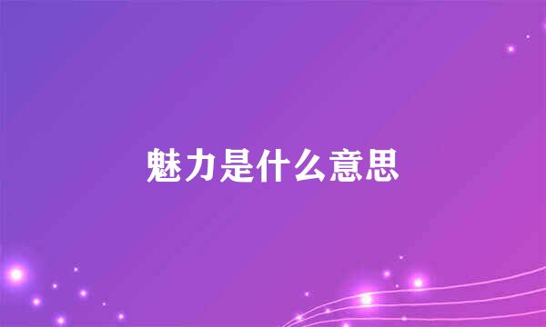 魅力是什么意思