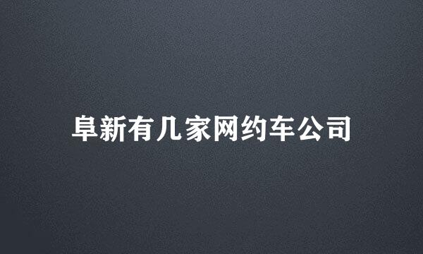 阜新有几家网约车公司