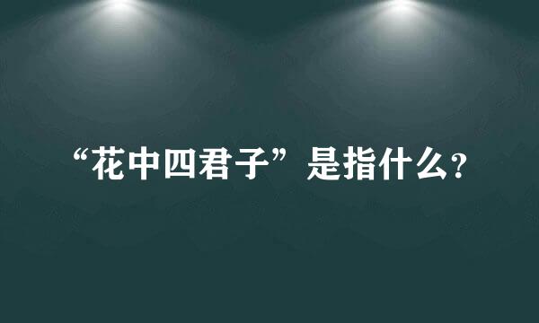 “花中四君子”是指什么？