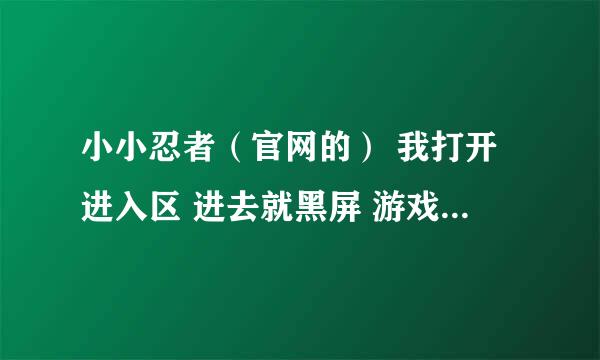 小小忍者（官网的） 我打开进入区 进去就黑屏 游戏界面都没了 为什么啊 ？ 求高手解释啊！！！~~急