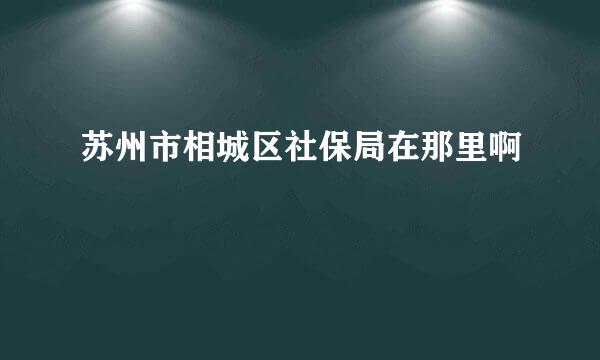 苏州市相城区社保局在那里啊