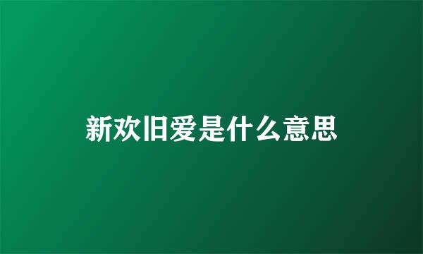 新欢旧爱是什么意思