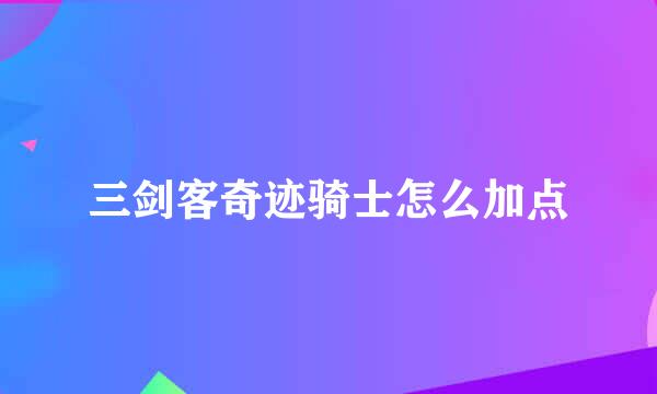 三剑客奇迹骑士怎么加点