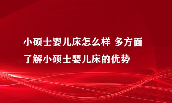 小硕士婴儿床怎么样 多方面了解小硕士婴儿床的优势