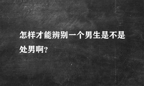 怎样才能辨别一个男生是不是处男啊？