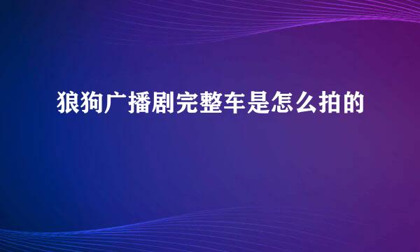 狼狗广播剧完整车是怎么拍的