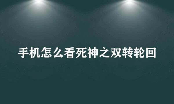 手机怎么看死神之双转轮回