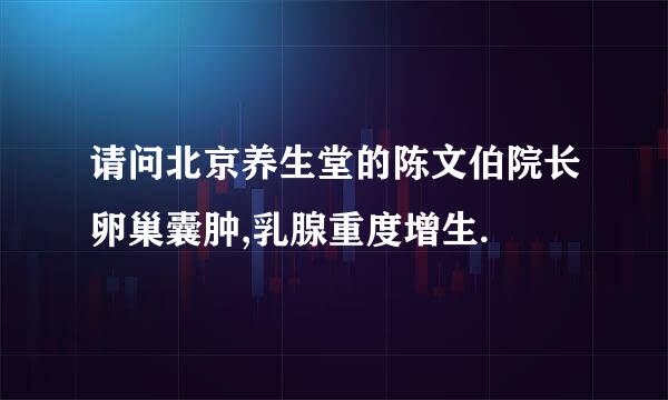 请问北京养生堂的陈文伯院长卵巢囊肿,乳腺重度增生.