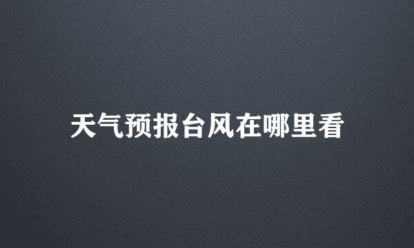 天气预报台风在哪里看