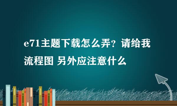 e71主题下载怎么弄？请给我流程图 另外应注意什么