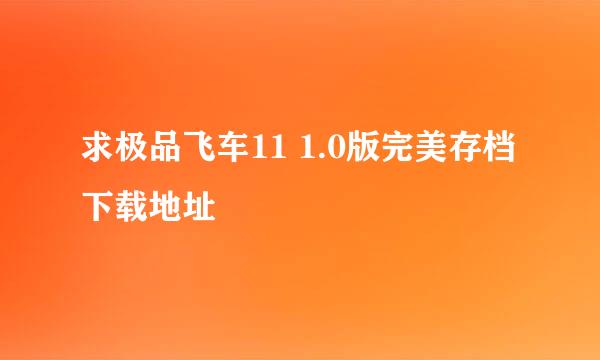 求极品飞车11 1.0版完美存档下载地址