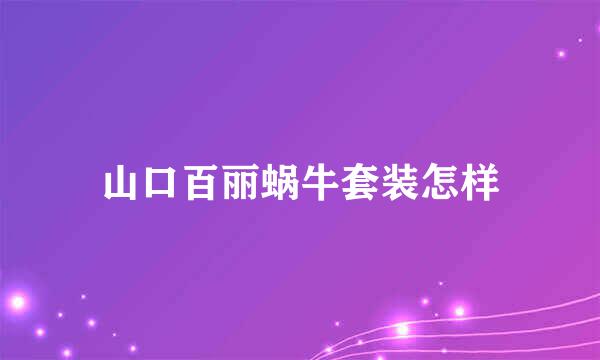 山口百丽蜗牛套装怎样