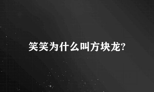 笑笑为什么叫方块龙?