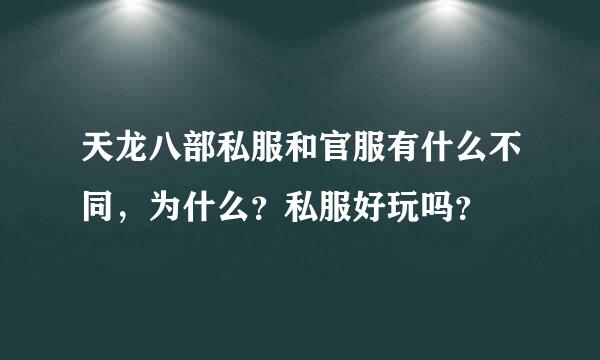 天龙八部私服和官服有什么不同，为什么？私服好玩吗？