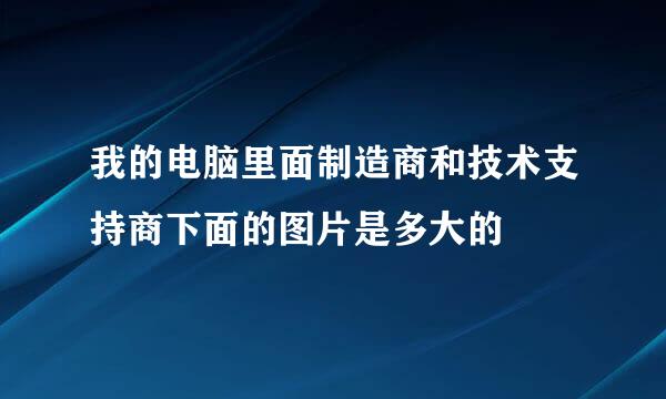 我的电脑里面制造商和技术支持商下面的图片是多大的