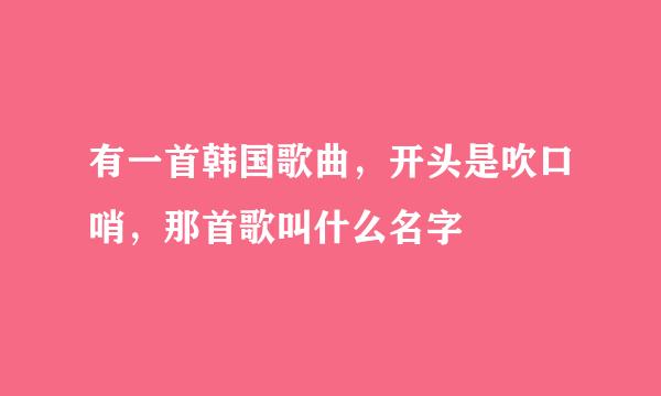 有一首韩国歌曲，开头是吹口哨，那首歌叫什么名字