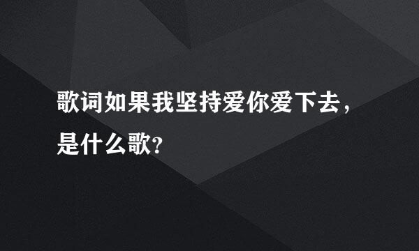 歌词如果我坚持爱你爱下去，是什么歌？