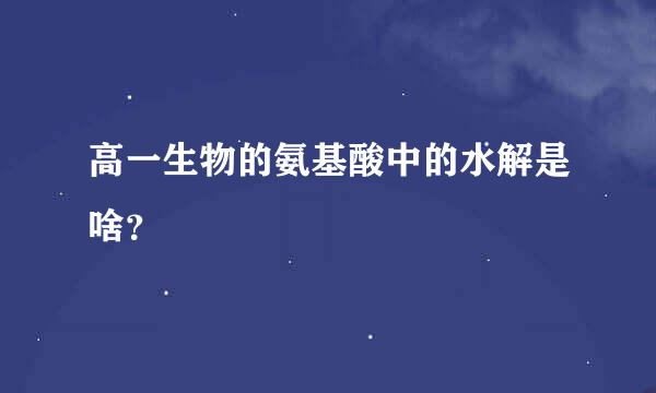 高一生物的氨基酸中的水解是啥？