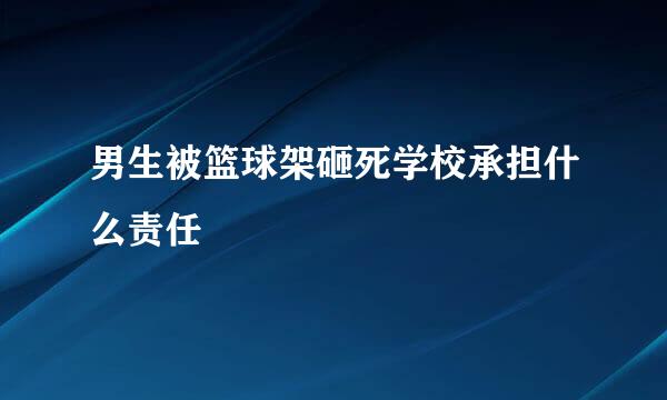 男生被篮球架砸死学校承担什么责任