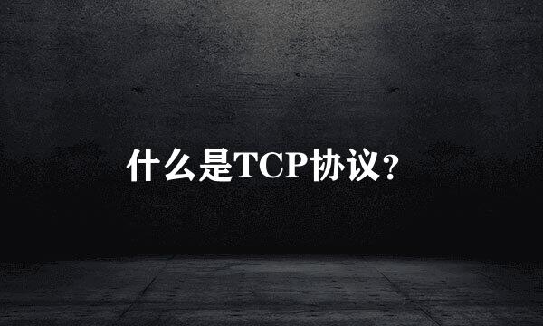 什么是TCP协议？