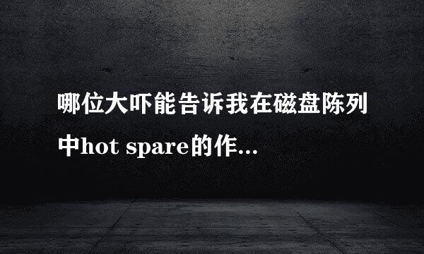 哪位大吓能告诉我在磁盘陈列中hot spare的作用是什么啊