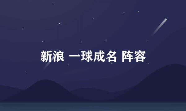 新浪 一球成名 阵容