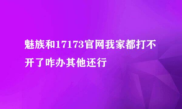 魅族和17173官网我家都打不开了咋办其他还行