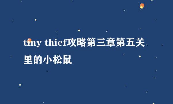 tiny thief攻略第三章第五关里的小松鼠