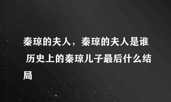 秦琼的夫人，秦琼的夫人是谁 历史上的秦琼儿子最后什么结局