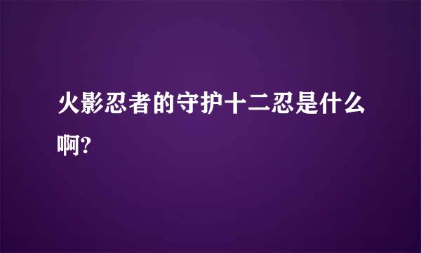 火影忍者的守护十二忍是什么啊?