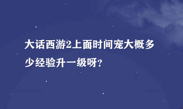 大话西游2上面时间宠大概多少经验升一级呀？