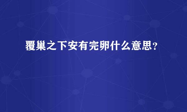 覆巢之下安有完卵什么意思？