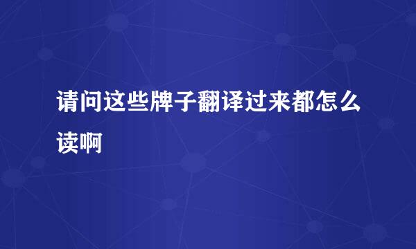 请问这些牌子翻译过来都怎么读啊