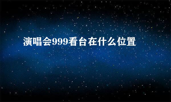 演唱会999看台在什么位置