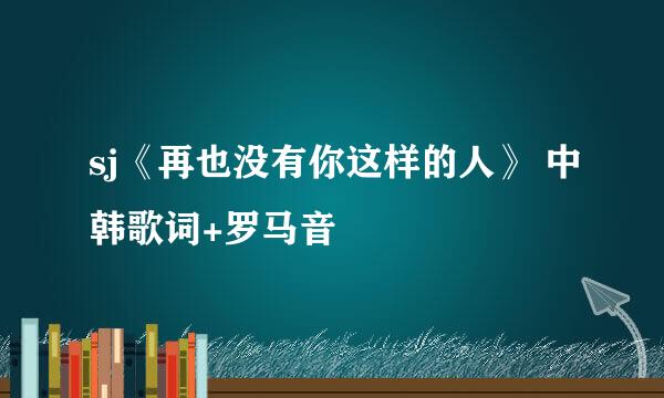 sj《再也没有你这样的人》 中韩歌词+罗马音