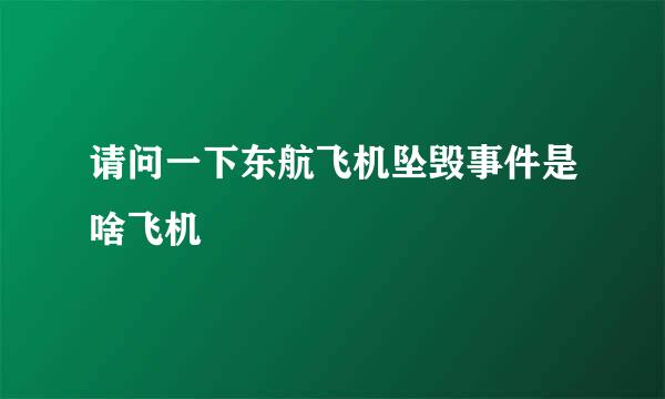 请问一下东航飞机坠毁事件是啥飞机