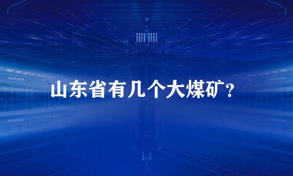 山东省有几个大煤矿？