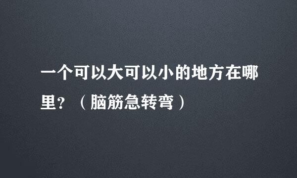 一个可以大可以小的地方在哪里？（脑筋急转弯）