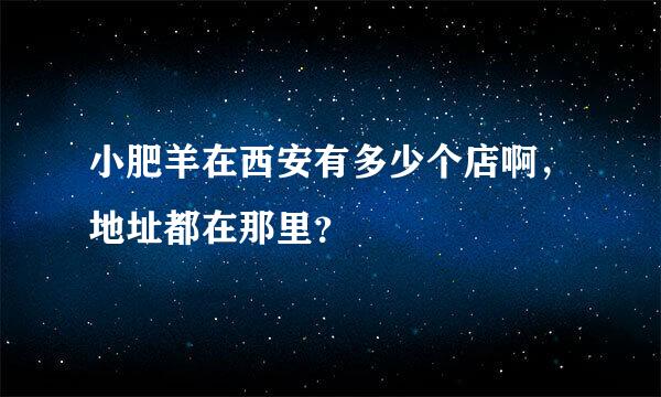 小肥羊在西安有多少个店啊，地址都在那里？